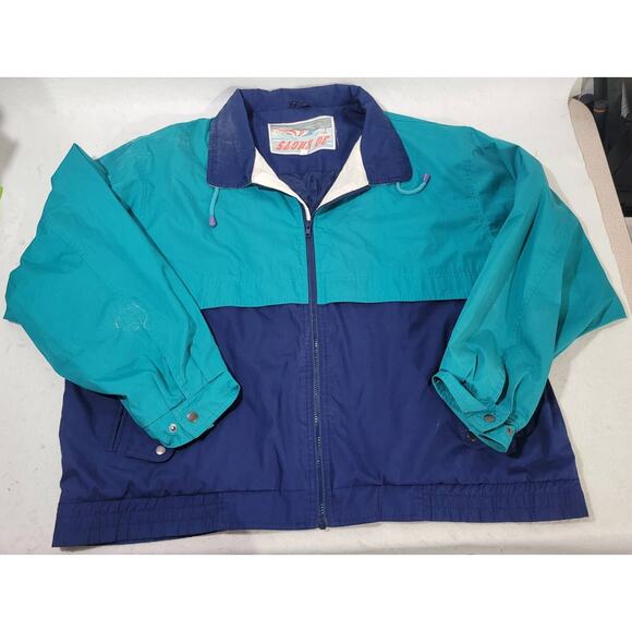 30 Knots 2xl VINTAGE Windbreaker Jacket Blue & Teal - Picture 1 of 2